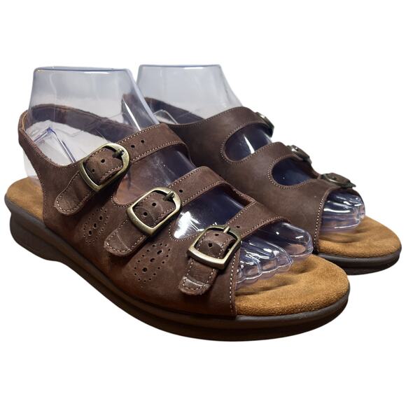 SAS Tri II Women's 7 Brown Suede Sandal Tripad Comfort Adjustable Shoe Strappy - Picture 7 of 12